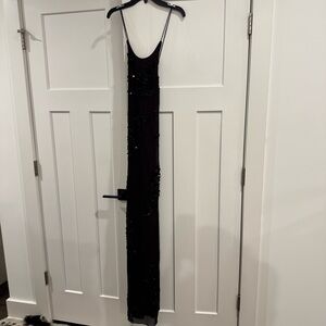 Rimini Black and Purple Sequin Spaghetti Strap Maxi Dress, Size 2